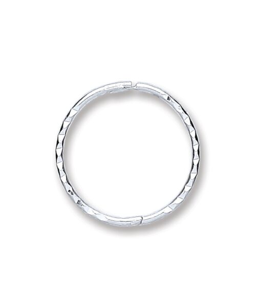 Silver 14mm Diamond Cut Hinged Sleepers SER0379