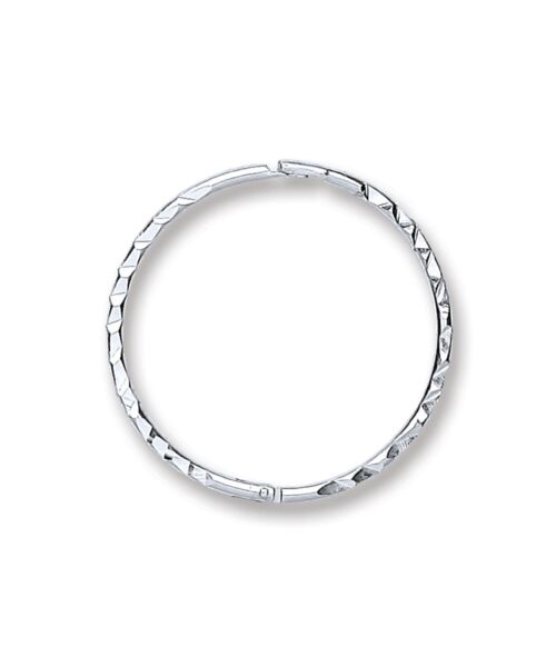 Silver 16mm Diamond Cut Hinged Sleepers SER0380