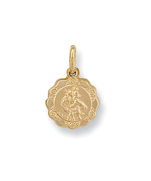 Yellow Gold Light Weight St Christopher Pendant SM0010