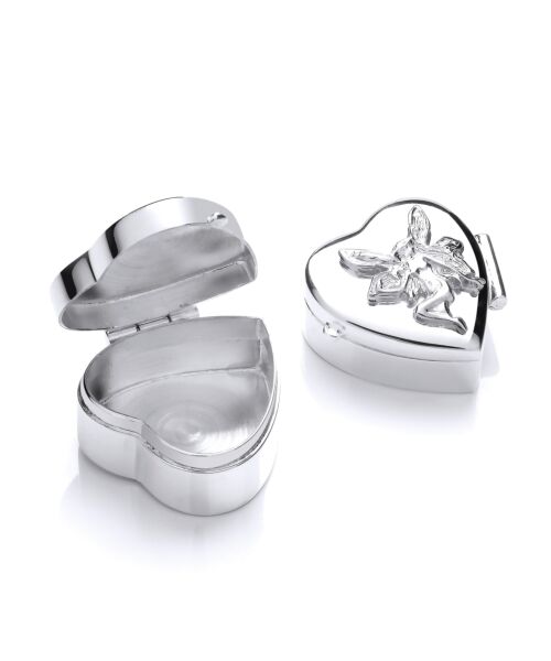 Silver Angel Trinket (Pill) Heart Box SMA0025