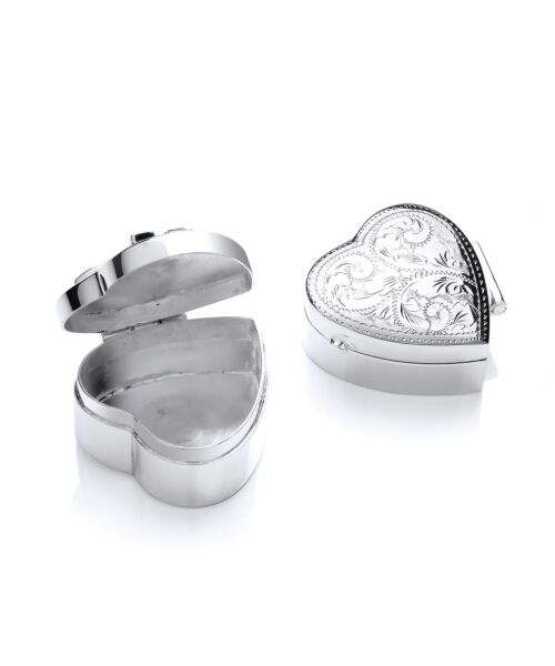 Silver Trinket (Pill) Heart Design Box SMA0026