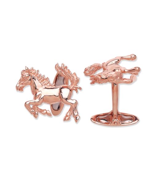 Silver White Gold Coated Horse Cufflinks SMA0043