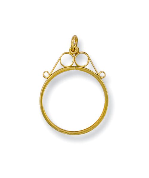 Yellow Gold 1/2 Scroll Top Sovereign Pendant SP0002H