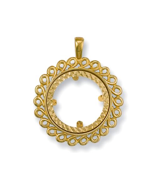 Yellow Gold (Half) Fancy Sovereign Pendant SP0009H