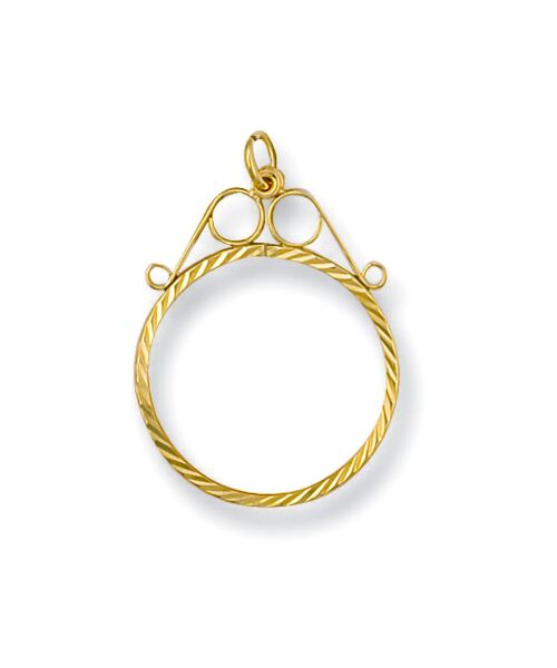 Yellow Gold 1/2 D/C Scroll Top Sovereign Pendant SP0021H