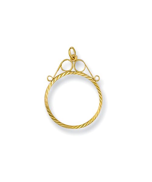 Yellow Gold 1/10 D/C Scroll Top Sovereign Pendant SP0021T