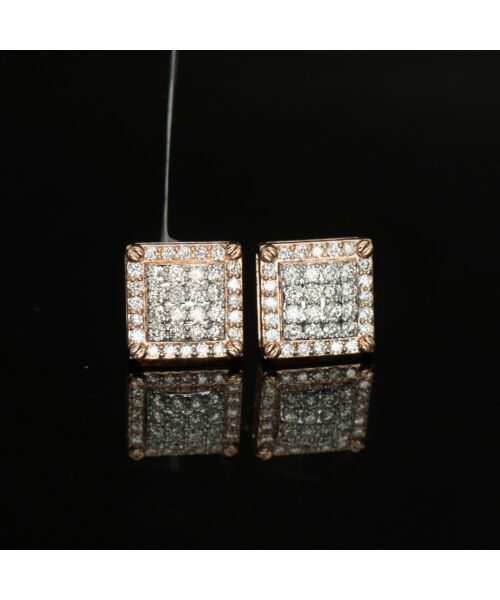14K Rose Gold 0.93 Karat Diamond Earrings