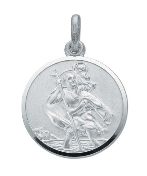 Silver Double Sided St Christopher Pendant SSM0003