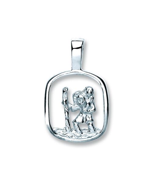 Silver Cut Out St Christopher Pendant SSM0018