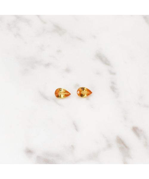 Yellow Sapphire - 1CT (0.5CT Per Stone) - Pear Cut