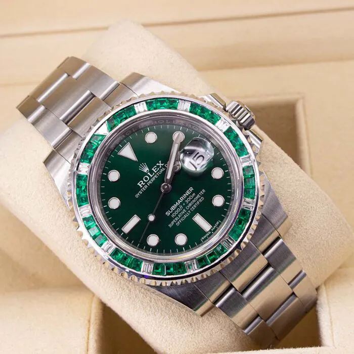 Rolex Submariner Date 116610LV Hulk Custom Gem set 2019 Imperial TIme UK Ltd