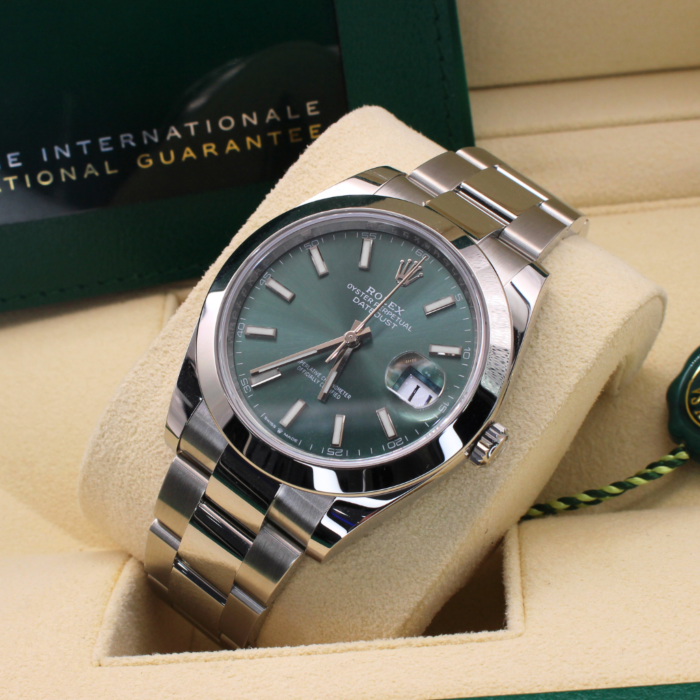 Rolex Datejust 41 126300 Mint Green Dial Oystersteel 2023