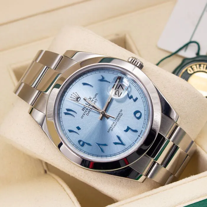 Ice blue dial on sale