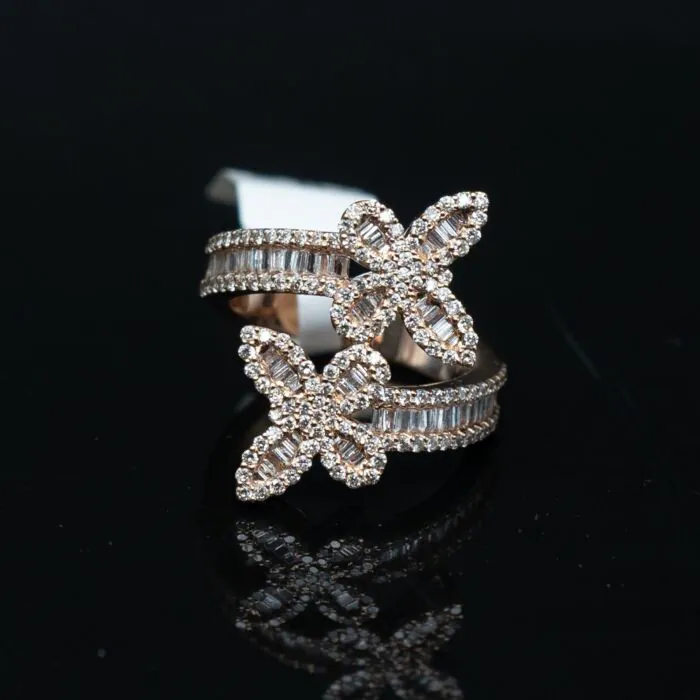 14K Rose Gold 1.42 Karat Diamond Butterfly Ring Imperial Time UK Ltd