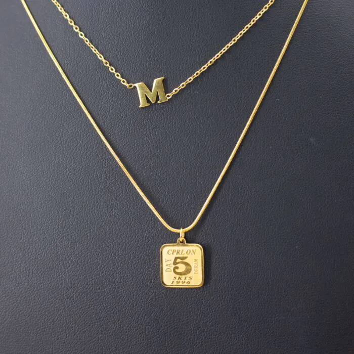 ‘M’ good Initial Necklace 18kt Gold Plated