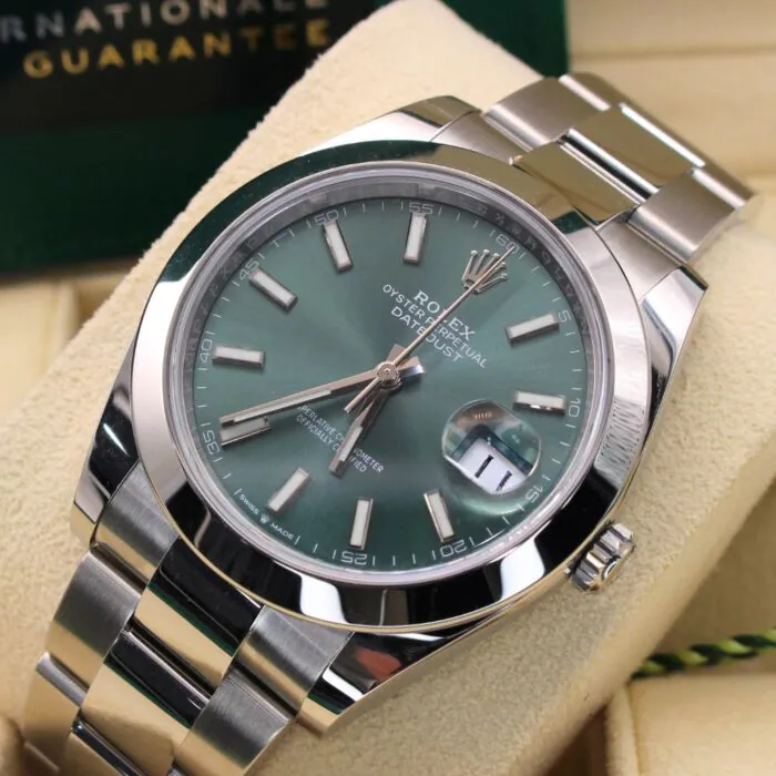 Rolex Datejust 41 126300 Mint Green Dial Oystersteel 2023 Imperial Time UK Ltd