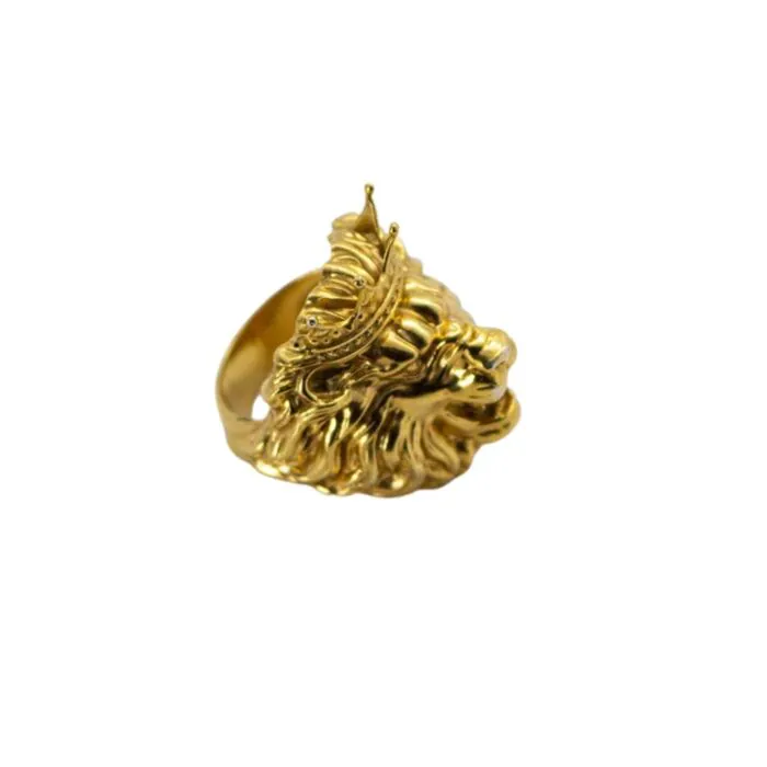 Lion Head Ring 18K Gold Plated